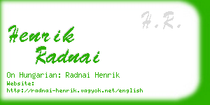 henrik radnai business card